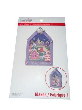 Recollections Christmas Paper Diorama Kit Winter Wishes 5.3" x 3.3" x 1.45" Fini